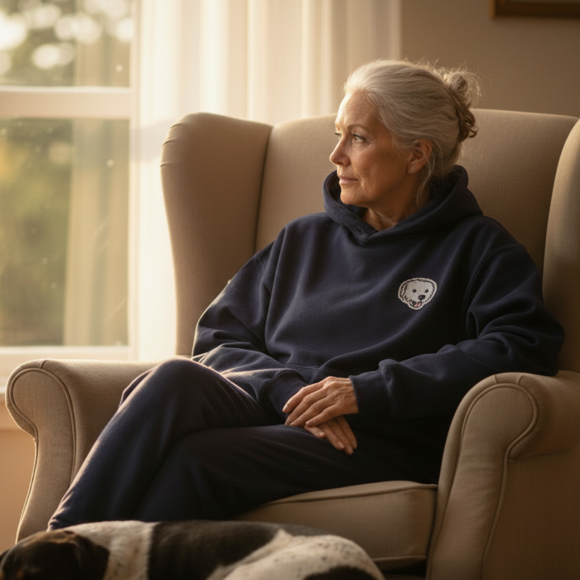 Navy Hoodie with Patch