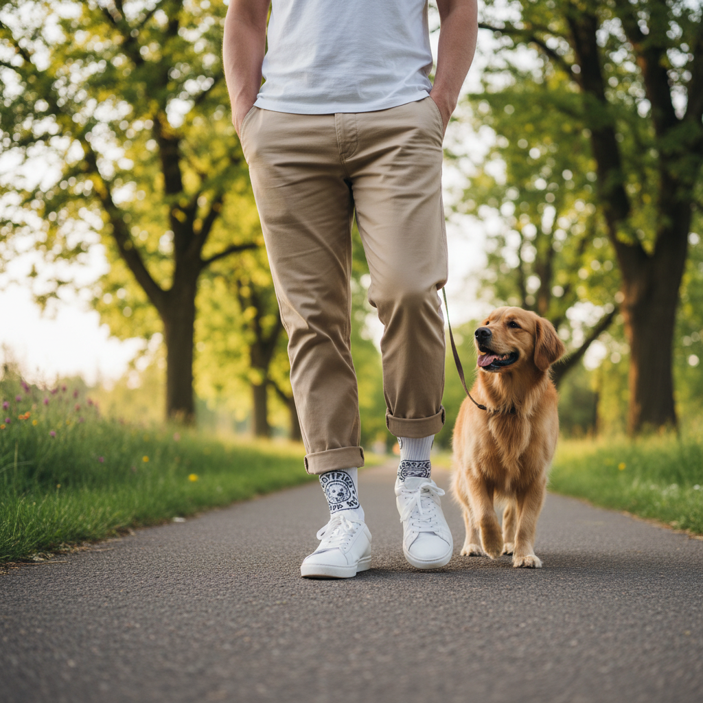 Outdoor walk with pet