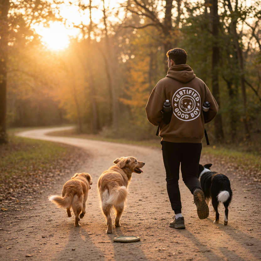 Toffee Terrier Hoodie in Playful Setting