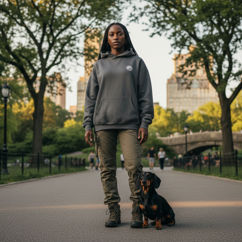 Wolf Grey Hoodie in Central Park NYC